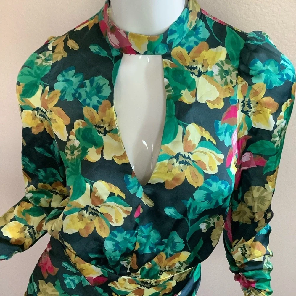 Zara Floral Long Sleeve Dress NWT - Picture 5 of 12